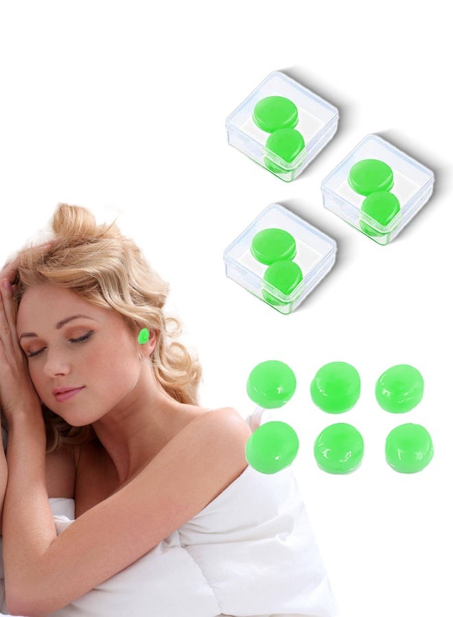 Wish Plus Earplugs for Sleeping Swimming – Reusable Moldable Soft Gel Strong Noise Cancelling Ear Plugs, Zero Pressure Fit (Individually packaged - GREEN) - Image 1