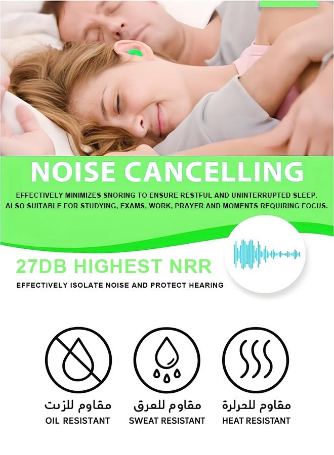 Wish Plus Earplugs for Sleeping Swimming – Reusable Moldable Soft Gel Strong Noise Cancelling Ear Plugs, Zero Pressure Fit (Individually packaged - GREEN) - Image 4