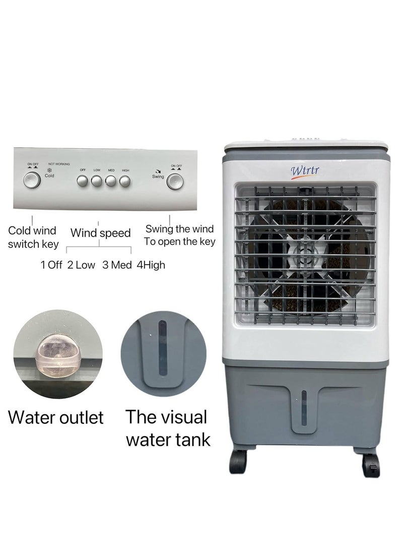 Wtrtr Air cooler,20L Evaporative Air Cooler,Home air conditioning fan refrigeration single cold air cooling fan Commercial home mobile air conditioner (20L) - Image 4