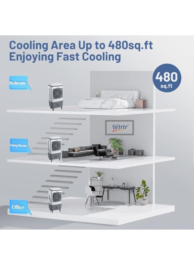 Wtrtr Air cooler,20L Evaporative Air Cooler,Home air conditioning fan refrigeration single cold air cooling fan Commercial home mobile air conditioner (20L) - Image 5
