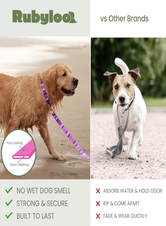 rubyloo Waterproof Dog Leash for Rain & Snow – 6 ft - Washable, Stink-Proof, Dirt-Proof & Odorless – Easy to Clean, Fade & Wear Resistant – Heavy-Duty with Padded Handle & Rust-Proof Clip – Pink (1") - Image 4