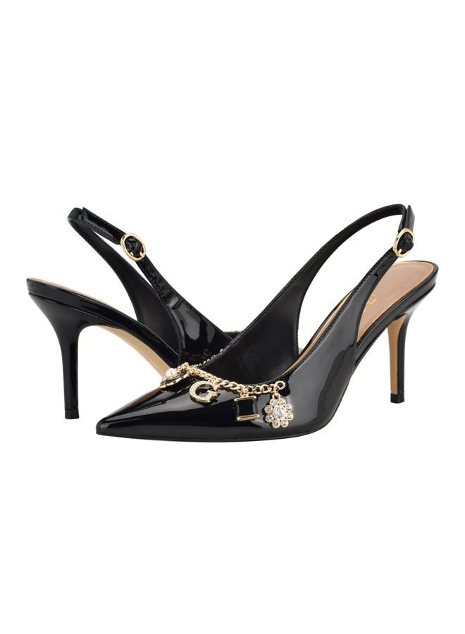 GUESS حذاء نسائي ناسكا، أسود لامع 001، 38.5 EU - Image 3