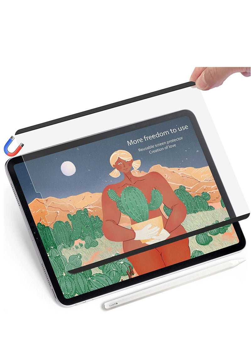 DUSALA - Detachable Magnetic Like Paper Screen Protector for iPad Pro 12.9 Generation (2018/2020/2019) Pencil Feel Washable Removable Reusable Paper Film Screen Protector - Image 1