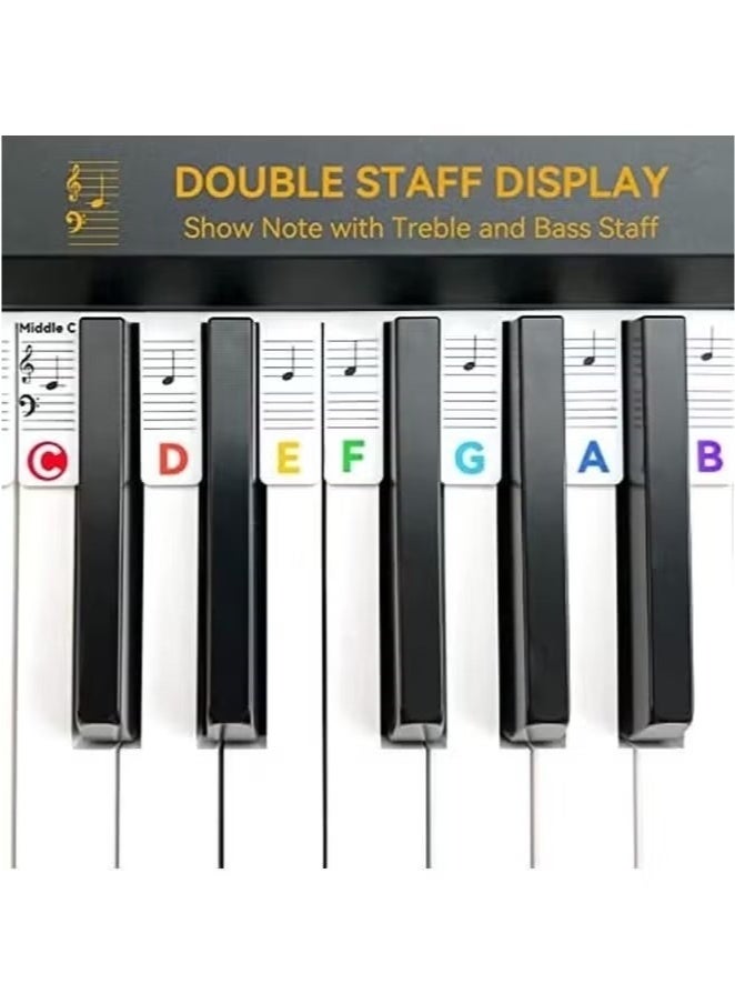 Generic Reusable Piano Notes Guide for Beginner Removable Piano Keyboard Note Labels for Learning 88-Key Full Size Made Of Silicone No Need Stickers for Kids Student  - Image 4