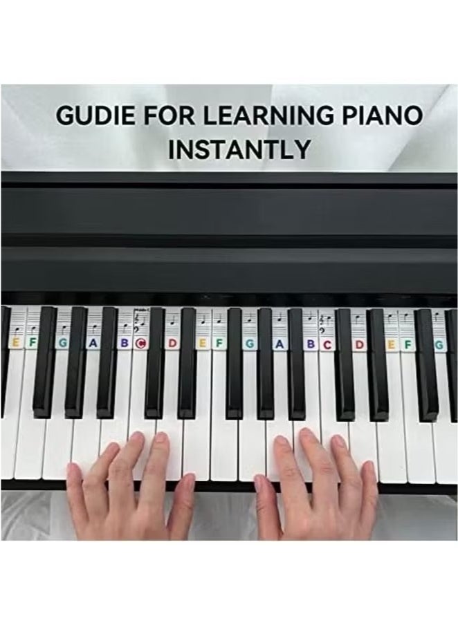 Generic Reusable Piano Notes Guide for Beginner Removable Piano Keyboard Note Labels for Learning 88-Key Full Size Made Of Silicone No Need Stickers for Kids Student  - Image 2