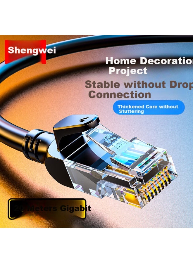 Shengwei Cat5e Super Category 5 Ethernet Cable 100mbps Flame ant Network Connection Cable Cat5e Super Category 5 Finished Patch Cable Computer Broadband Connection Cable 20m Wlc1020g - Image 1
