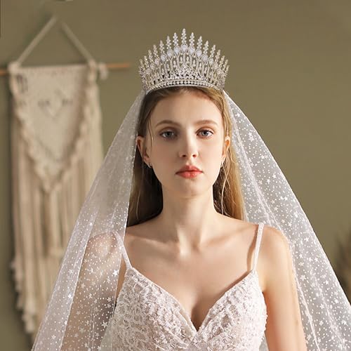 Aoligrace Luxury Tall Wedding Crowns for Bride 5A Cubic Zirconia Arabic Dubai Sweet 16 Tiara Crystal Birthday Party Headpiece - Image 2