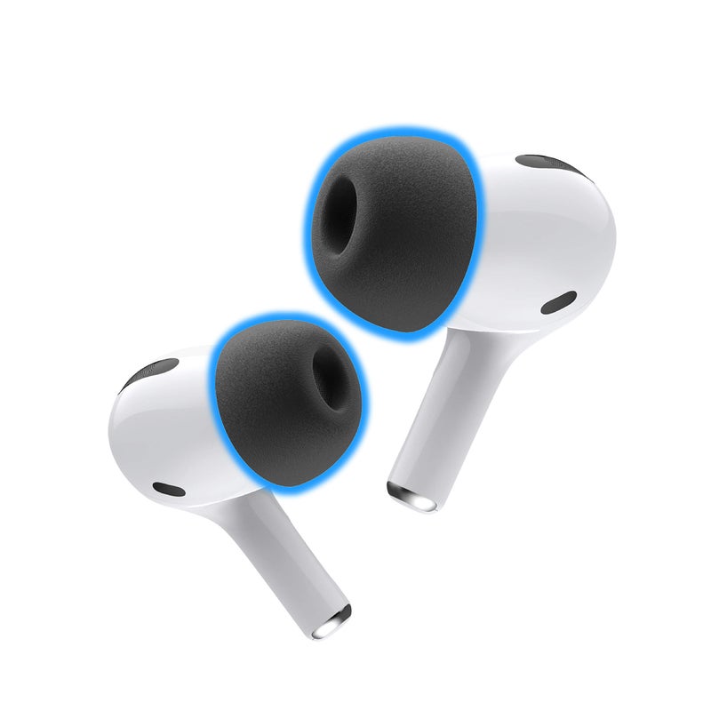 AutoLine Pro Foam Masters Memory Foam Ear Tips for AirPods Pro 1st & 2nd Gen | Comfortable | Secure | Better Noise Cancellation | Version 3.0 Replacement Buds (Large - 3 Pairs, Black) - Image 1