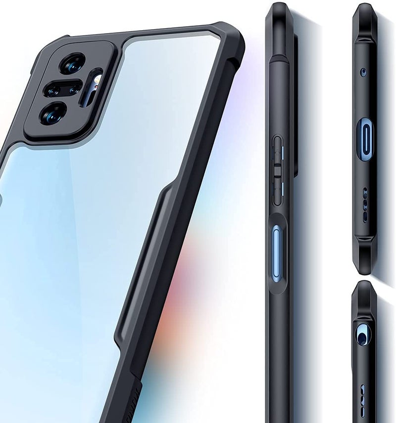 SHINESTAR Thermoplastic Polyurethane, Plastic Ultra Thin 360 Degree Protection Crystal Clear Bumper Back Cover for Redmi Note 10 Pro/Pro Max Mobile - Black - Image 5