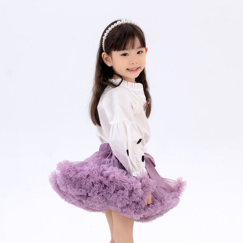 Burgundy Puffy Tutu Princess Skirt Kids Violet 