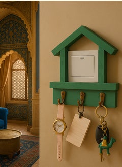 B NEW Wood Wall Switch Frame with Key & Watch Organizer, Minimalist Home Decor  for Keys, Watches, Bracelets, Necklaces, and Accessories ﻿  - Image 1