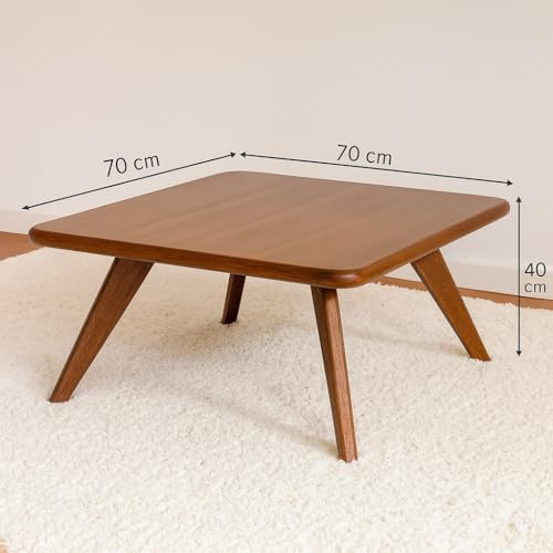 Streem Furniture Solid Wood Coffee Table for Living Room, Dining Room, Bedroom, Kitchen, Office Home Decor (Square Coffee Table, 70x70x40) - Image 2