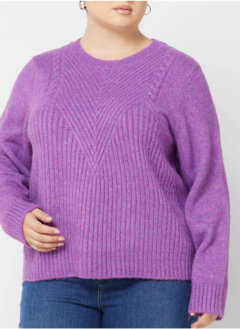 Only Carmakoma Round Neck Knitted Sweater