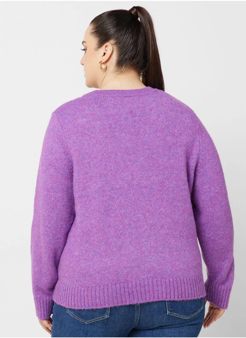 Only Carmakoma Round Neck Knitted Sweater