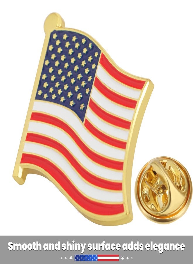 TONOS American Flag Lapel Pin 10-Pack, Metal Enamel US Flag Pins with Butterfly Clutch Backs, Patriotic USA Lapel Pins for Men & Women, Bulk Set for 4th of July, Memorial & Veterans Day (US flag pin, 10) - Image 3