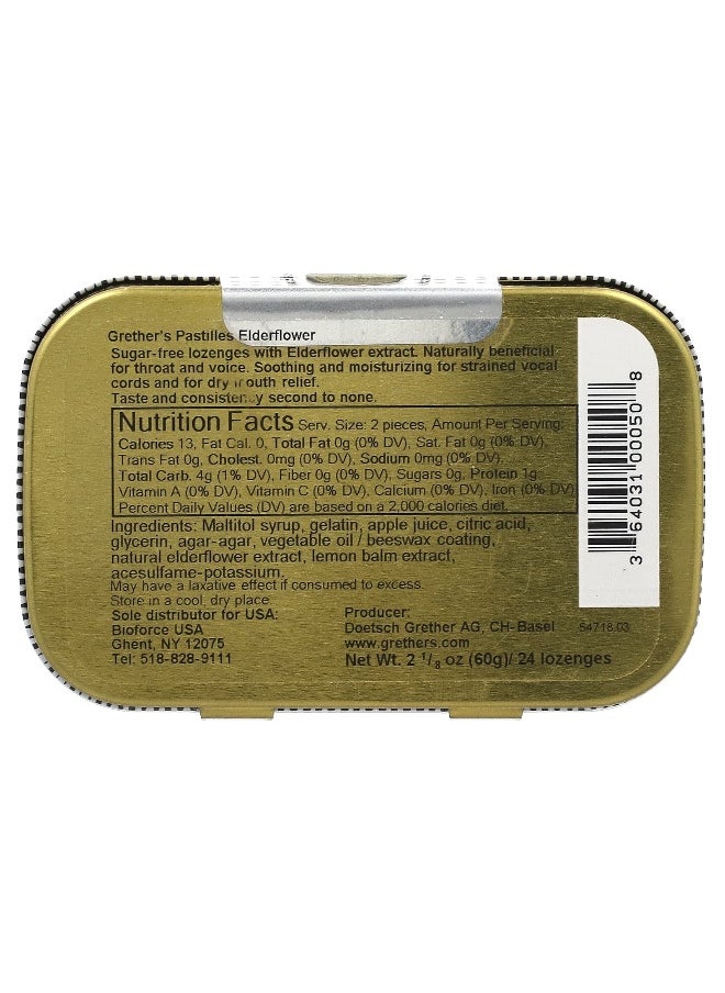 Grether's Pastilles Grether's Pastilles, For Throat and Voice, Sugar Free, Elderflower, 24 Lozenges, 2 1/8 oz (60 g)  - Image 2