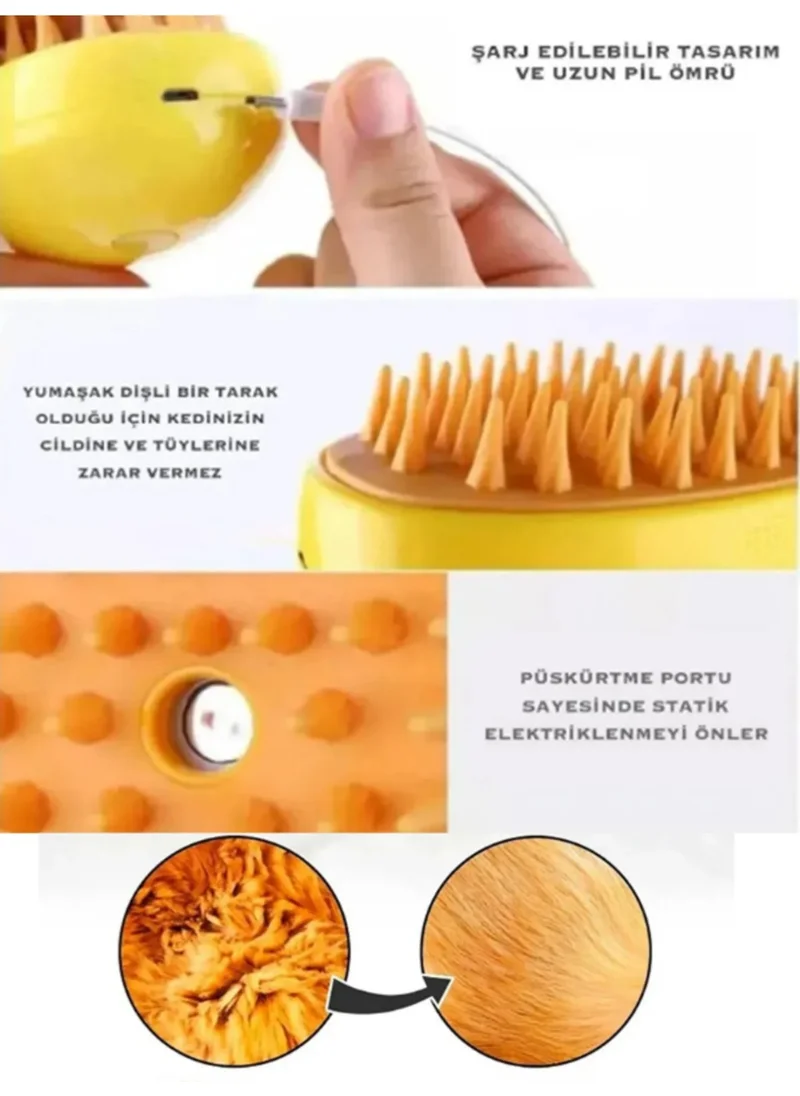 نو نيم Steam Cat & Dog Washing Brush Comb Soft Silicone Brush Grooming