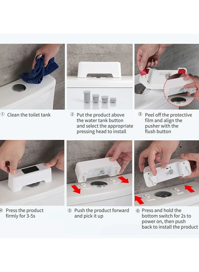 فيجن 2 جهاز فتح السيفون الأتوماتيكي ,مشغل سيفون ذكي بدون تلامس يعمل بالأشعة ,ضد المياة ببطارية شحن مانع لإنتقال العدوي والبكتريا  للمنزل والسفر,أبيض - Image 3