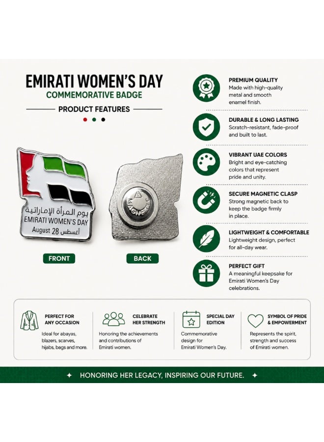 PRINTSHOP4ME Emirati Women's Day Lapel Pin Badges – Enamel Pins for Celebrating August 28th - UAE National Day Gifts for Women – Ideal for Clothing, Bags, and Accessories - Image 3