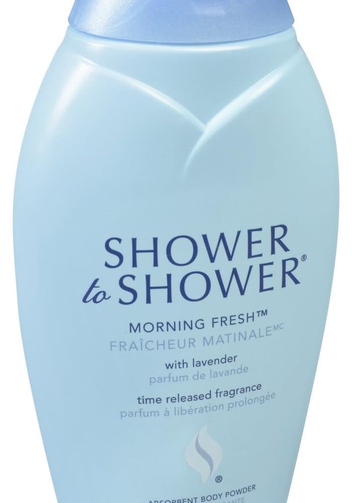 Shower To Shower Absorbent Body Powder with Lavender, Morning Fresh, 8 Ounce - Image 2