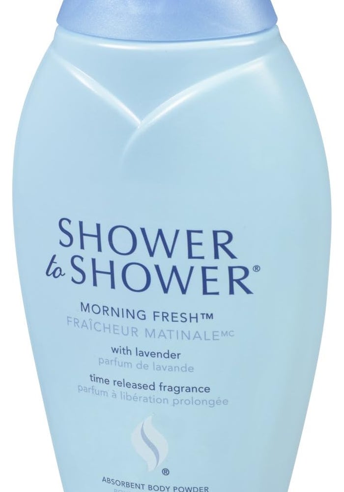 Shower To Shower Absorbent Body Powder with Lavender, Morning Fresh, 8 Ounce - Image 3