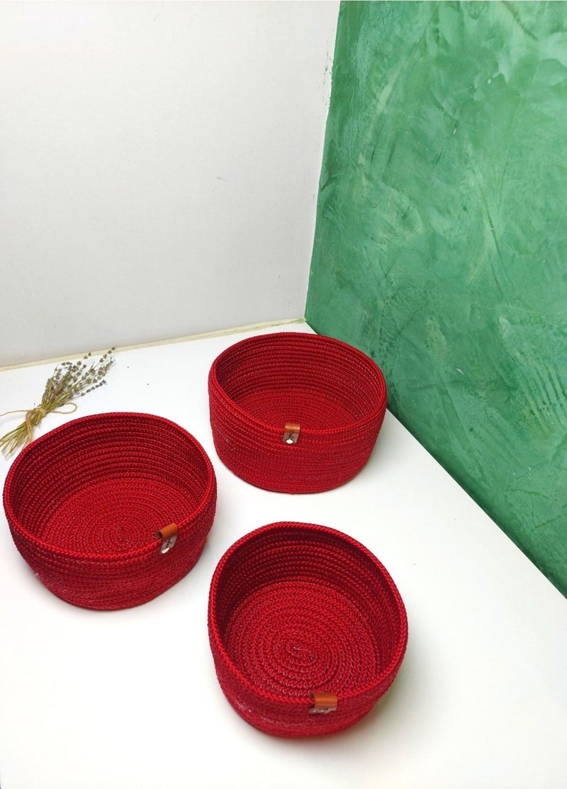 My Doğa Store Jute Wicker Basket Set, Hand Woven, Multi-Purpose Basket, Bathroom and Kitchen Organizer - Image 3