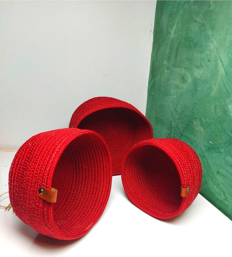 My Doğa Store Jute Wicker Basket Set, Hand Woven, Multi-Purpose Basket, Bathroom and Kitchen Organizer - Image 1