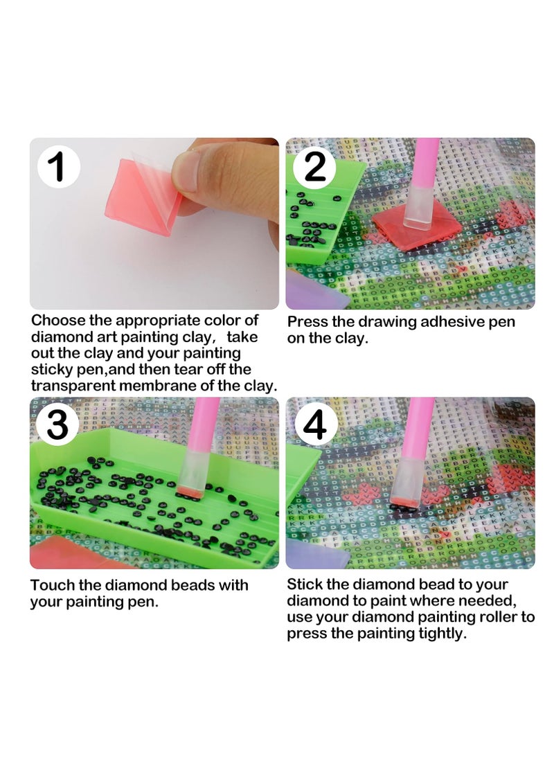 KASTWAVE 75Pcs Painting Glue Clay Wax Tools, Diamond Painting Tools, Diamond Art Wax Set, Diamond Painting Art Drill Bead Dot Pen Kit, 5D Diamond Painting Accessories and Tools  - Image 5