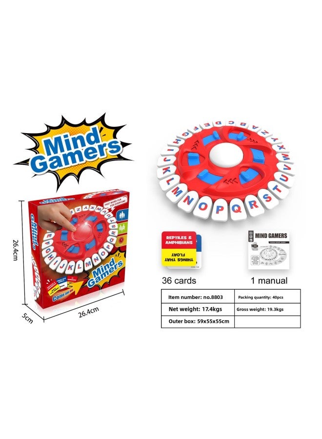 لعبة لوحة كروس بوردر 26 مفتاحًا على شكل قرص دوار، لعبة تفاعلية من MindGamers لتخفيف الضغط على الحروف الأبجدية المجنونة - اللون: Xdl8803-26 لعبة سطح المكتب للأحرف الرئيسية (صندوق ألوان إنجليزي) - Image 1