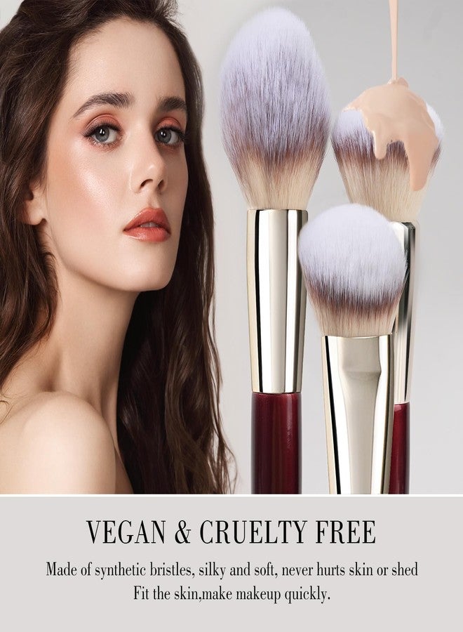 BEILI Contoured Foundation Brush - Flat Angled Foundation Brush - Face Brush For Liquid Or Cream Foundations - Dense Synthetic Bristles Kabuki Brush - Image 2