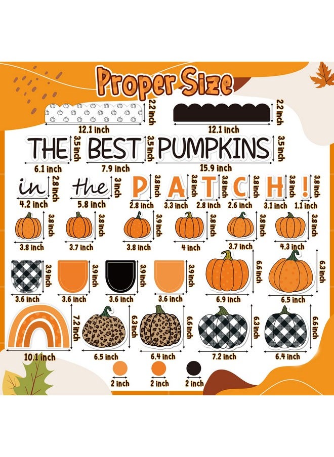 Haooryx Haooryx 154Pcs Black White Fall Pumpkin Bulletin Board Decoration, Autumn Pumpkin Rainbow Patch Paper Patterned Cutouts for Fall Thanksgiving Harvest Party Supplies School Classroom Blackboard Decor  - Image 3