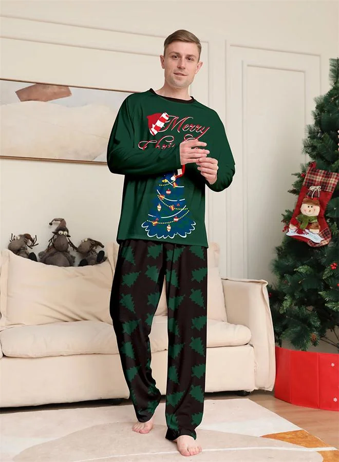babyqlo Merry Christmas printed t-shirt with checked pajama set for male