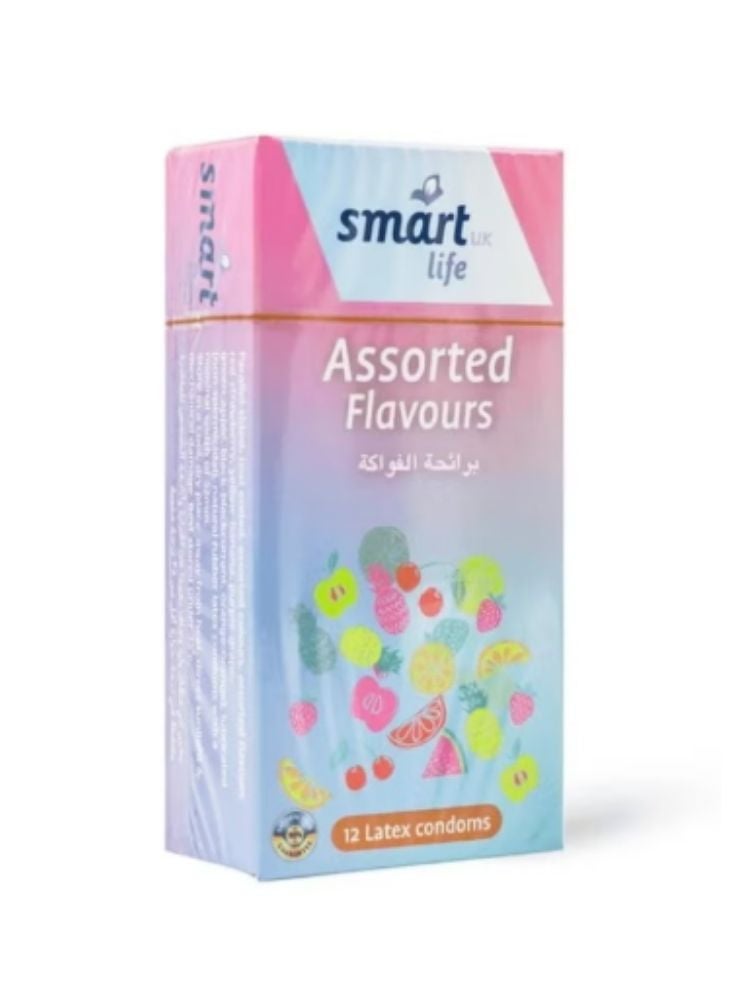 بريميم واقيات ذكرية سمارت لايف بنكهات الفواكه – تشكيلة متنوعة برائحة الفواكه (عبوة ١٢ واقيًا) - Image 2