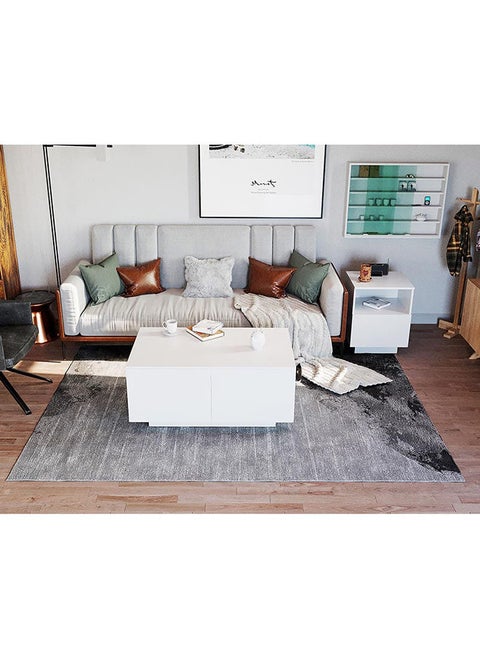 Oklahoma Coffee Multifunctional Living Room Table Space Saving Rectangular Center Table Modern Design Furniture 100x60x45cm White