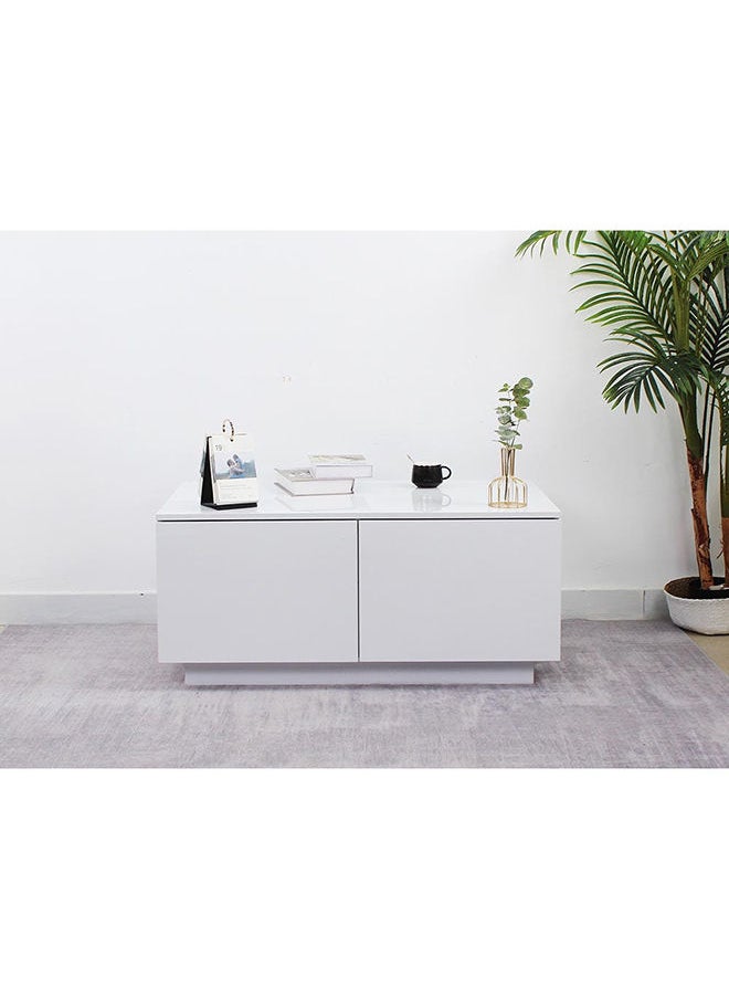 DANUBE HOME Oklahoma Coffee Multifunctional Living Room Table Space Saving Rectangular Center Table Modern Design Furniture 100x60x45cm White  - Image 2