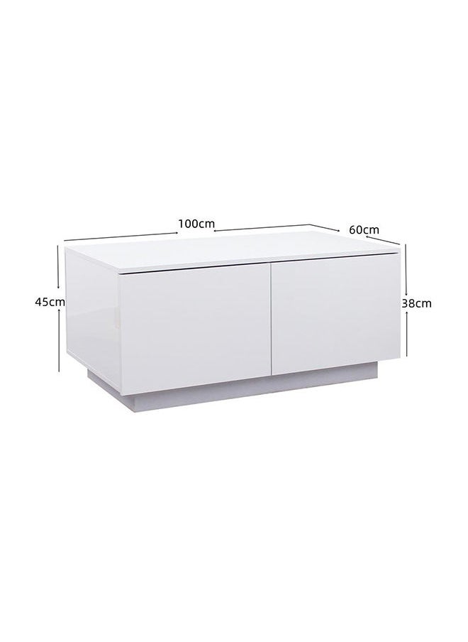 Oklahoma Coffee Multifunctional Living Room Table Space Saving Rectangular Center Table Modern Design Furniture 100x60x45cm White