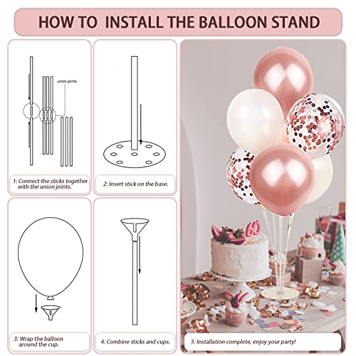 UJoyant 236 Pcs Birthday Decorations For Women, Rose Gold Party Decorations Kit For Girls Or Women - Butterfly, Hanging Swirl, Balloon Stand, Sash, Tiara, Banner, Balloon, Tableware For 25 Guest - Image 3