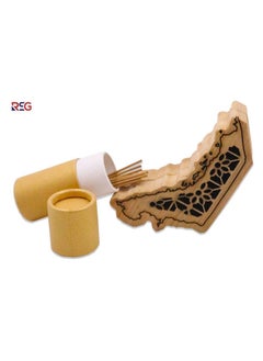 RSG RSG - Mini Wooden Oud Incense Burner UAE Map Design with 10pcs 1.3mm Oud Sticks – A10-1S  - Image 2