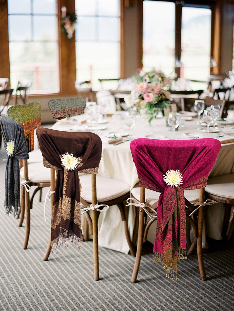 Sakkas Border Pattern Layered Reversible Woven Pashmina Shawl Scarf Wrap Stole - Gray - Image 4