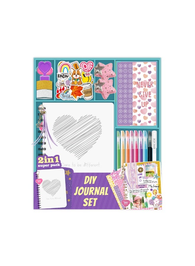 Capstro DIY Journal Kit 200 PCS Set – Scrapbook & Stationery Craft Box with Stickers, Washi Tapes, Papers & Accessories – Creative Handbook Set for Kids Age 4+ – Gift Ready Arts & Craft Kit for Girls & Boys - Image 4