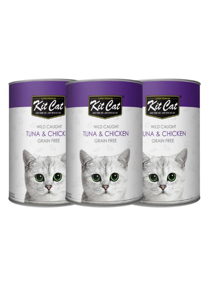 Kit Cat Wild Caught Tuna & Chicken 3 x 400g - Image 1