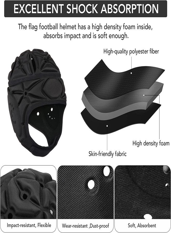 Ndola Rugby Soft Helmet Soccer Headgear Scrum Cap 7v7 Flag Football Headguard for Adult Large (3) - Image 3