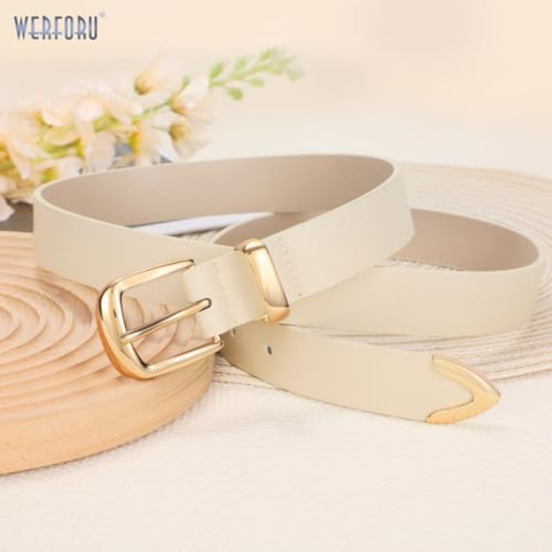 WERFORU Women Belt Fashion Leather Belt for Pants Jean Women Leather Belts with Gold Buckle - Image 5