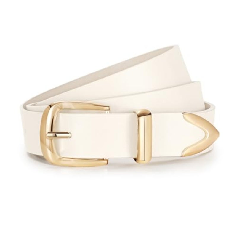 WERFORU Women Belt Fashion Leather Belt for Pants Jean Women Leather Belts with Gold Buckle - Image 1