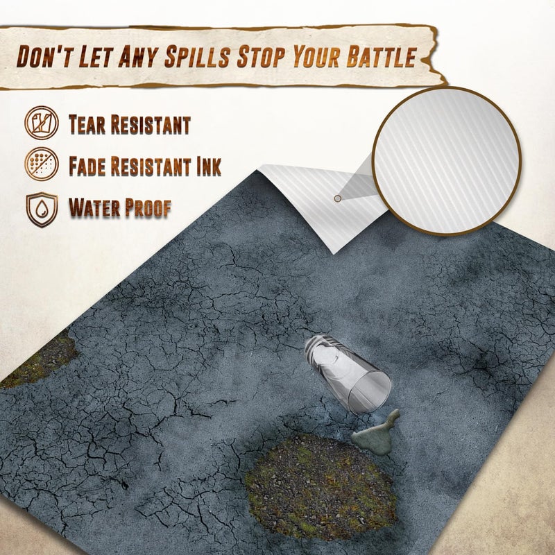 Melee Mats Wargaming Battle Mat, 48"x72" - Terrain for Warhammer 40K, Dungeons and Dragons, Tabletop RPG, Miniatures & Strategy Games - Durable Vinyl Map - Image 3