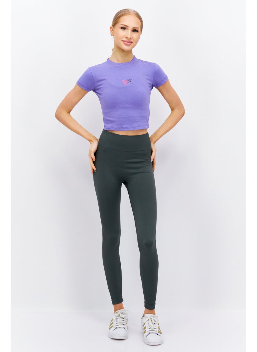 Reebok Women Sportswear Fit Short Sleeves Outdoor Top, Purple  - Image 4