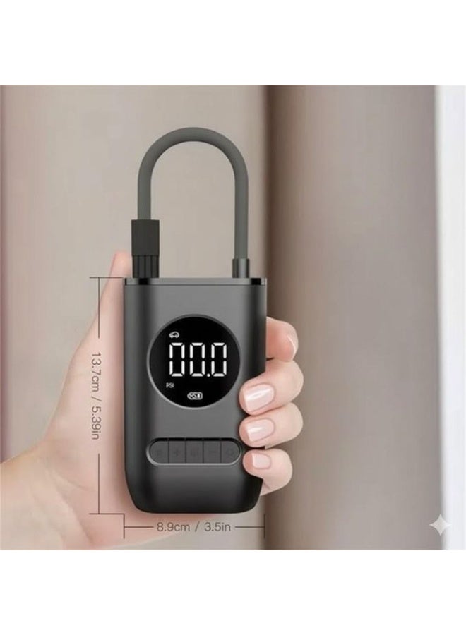 منفاخ إطارات كهربائي صغير محمول لاسلكي ببطارية 4000mAh قابلة لإعادة الشحن عبر USB، كمبروسر هواء عالي الضغط مع شاشة رقمية، إيقاف تلقائي، مناسب لإطارات السيارات والدراجات النارية والدراجات الهوائية والكرات ومعدات النفخ المختلفة - Image 3
