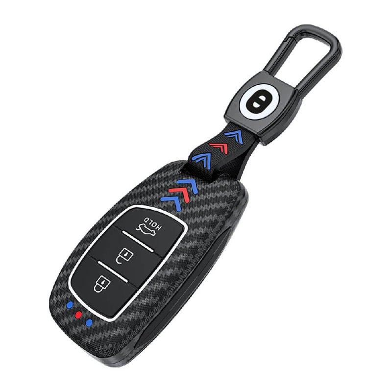 Keyzone ABS Key Cover for Hyundai i20, Creta, Venue, Tucson, Alcazar, Verna, Xcent, Aura, Elantra, 3 Button Smart Key (Black) - Image 3