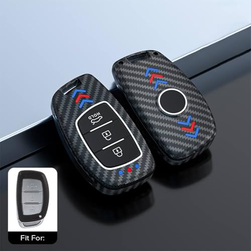 Keyzone ABS Key Cover for Hyundai i20, Creta, Venue, Tucson, Alcazar, Verna, Xcent, Aura, Elantra, 3 Button Smart Key (Black) - Image 4