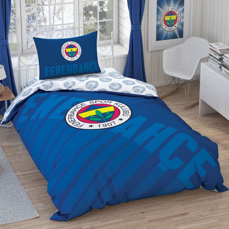 TA Fenerbahçe Navy Blue Logo Cotton Duvet Cover Set